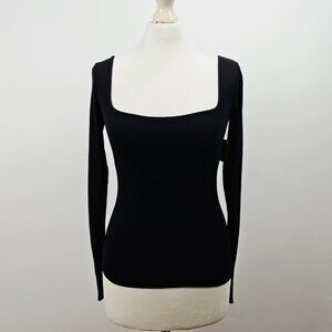 Free People - Intimately Clean Lines Long Sleeve Top - Black - M/L - RRP £40